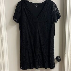 Lulu's Elegant Black Lace Mini Dress